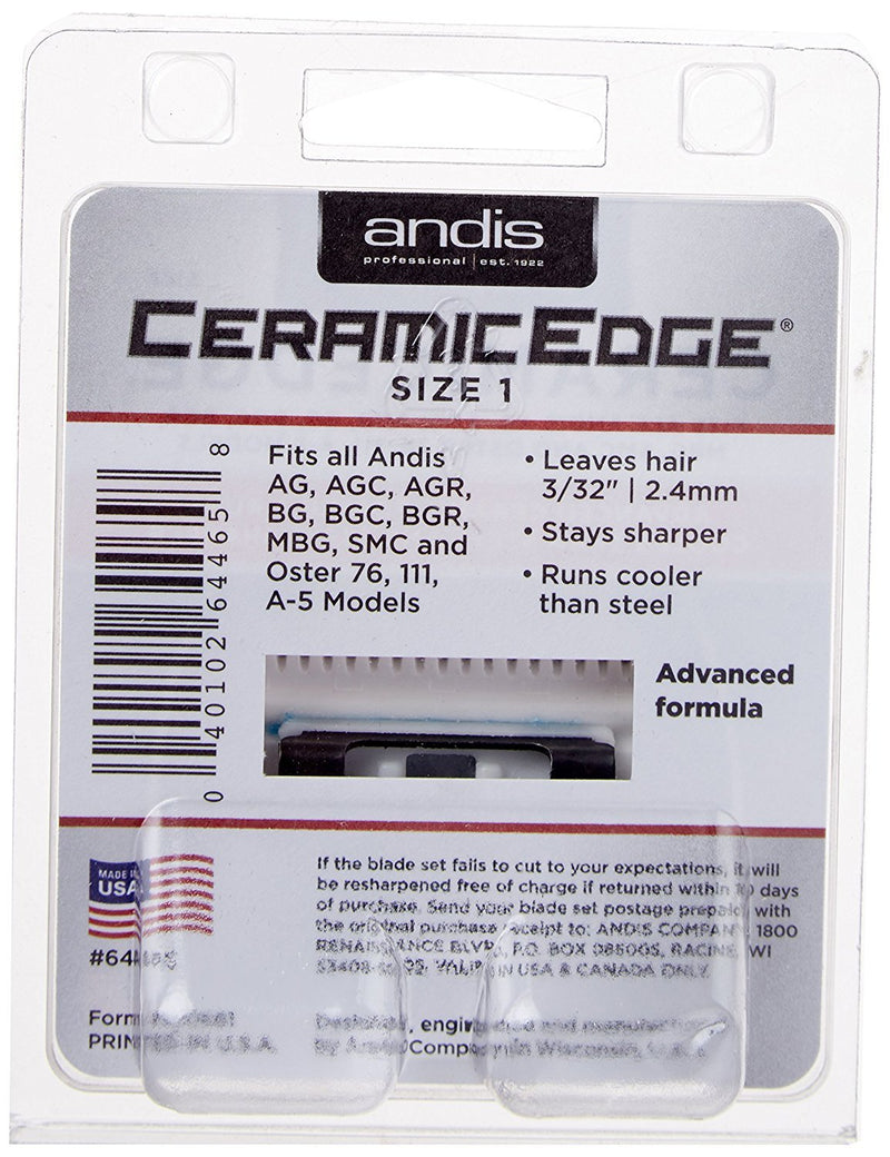 [Australia] - Andis 64465 CeramicEdge Carbon-Infused Detachable Clipper Blade, Size 1, 3/32-Inch Cut Length 