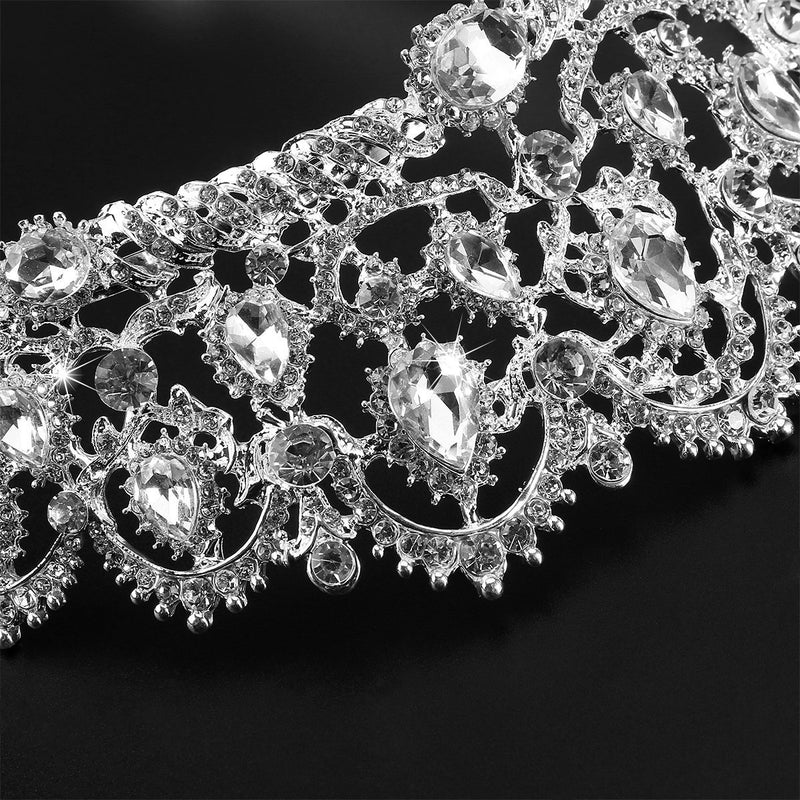 [Australia] - Frcolor Wedding Crown Tiara - Rhinestone Bridal Crown Headband for Bride with Side Comb 