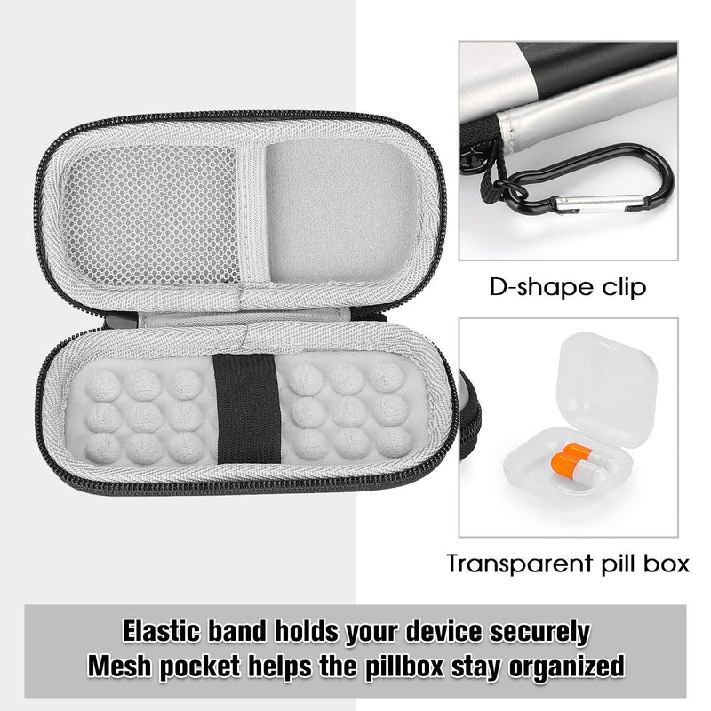 [Australia] - ProCase Heart Monitor Case for Alivecor Kardia Mobile ECG / Kardia Mobile 6L, Carrying Travel Case Protective Pod with Pill Box and Carabiner Clip -Silver 