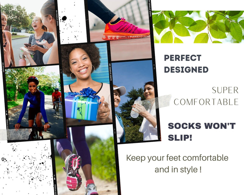 [Australia] - Diabetic Socks Women- Premium Cotton, Low Cut, Fashion Designed & Thin Baby Blue, Pink, Yellow, Orange, Salmon and Gray 5-9 