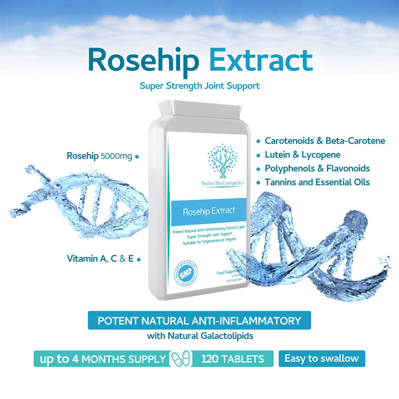 [Australia] - Rosehip 5000mg 120 Capsules - High Strength 250mg 20:1 Extract Rich in Vitamin A, C & E, Carotenoids, Beta-Carotene, Lutein, Lycopene, Polyphenols and Flavonoids 