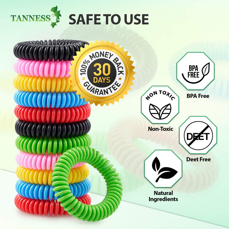 [Australia] - TANNESS Mosquito Repellent Bracelet Pack of 12 Repellents Waterproof Travel Insect Repellent Bands Bracelets for Toddler Baby Kids and Adults – Non-Toxic Deet-Free Outdoor Bug Repeller Wristbands 