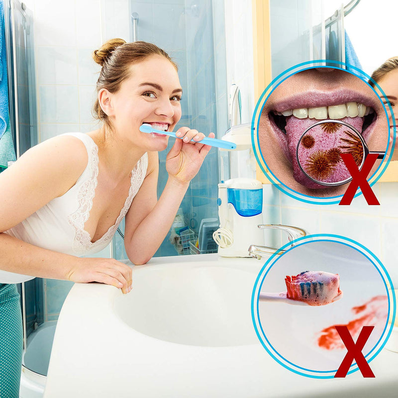 [Australia] - 4 Pieces Soft Bristle Toothbrush Nano Toothbrush Ultra Soft Toothbrush Manual Toothbrush with 20,000 Bristles for Sensitive Teeth and Gum Adult Kid Children (Pink, Blue, Black, White) Smooth, Wave 