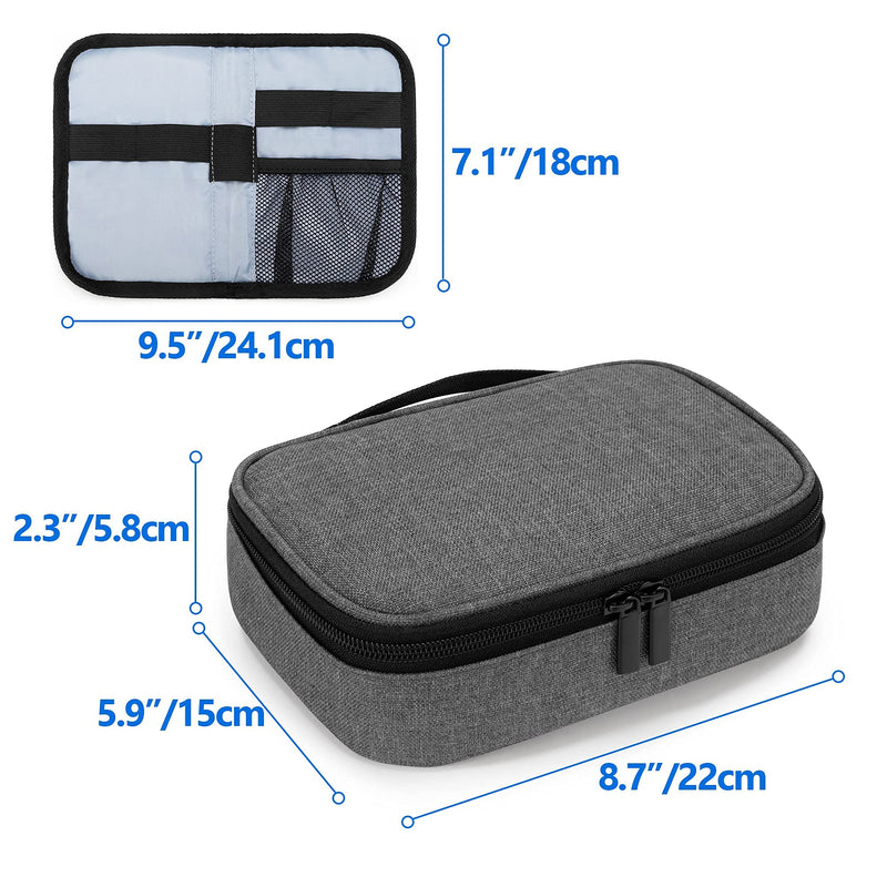 [Australia] - Yarwo Insulin Cooler Travel Case for Kid and Adult, Diabetic Organizer with 2 Ice Packs for Insulin Pens and Other Diabetic Supplies, Grey 