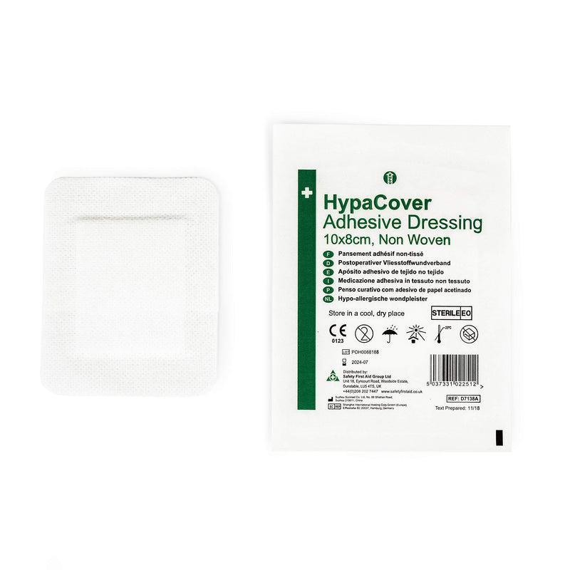 [Australia] - HypaCover Adhesive Wound Dressing - Large 10 x 8 cm (Pack of 25) Sterile Hypoallergenic Large (10 x 8 cm) Adhesive Dressings Single 