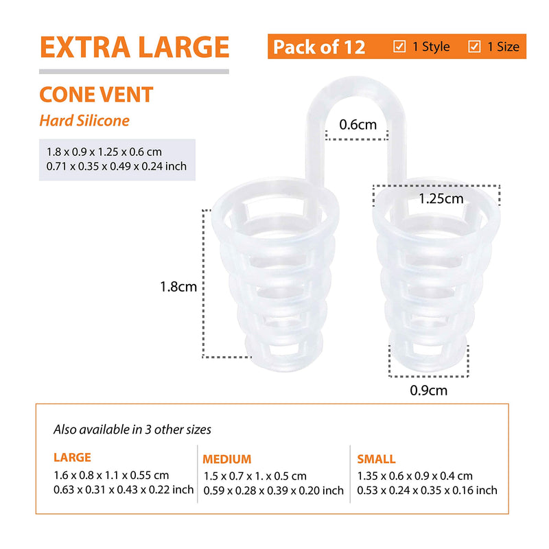 [Australia] - Nose Vent Sinus Relief Dilator (Pack of 12 XL Size) Hard Silicone Vents - A Simple Solution for Nasal Snorers - Reusable Snoring Device to Enjoy a Peaceful Night's Sleep by Mobi Lock 