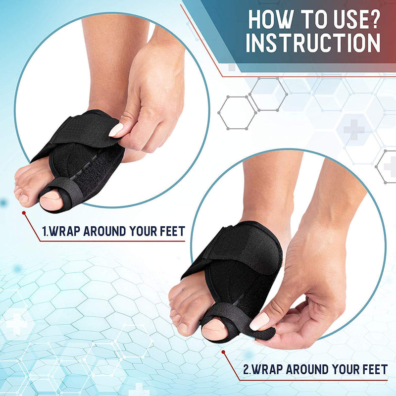 [Australia] - Bunion Splints Bunion Corrector - Bunion Brace for Hallux Valgus Bunion Pain Relief - Big Toe Straightener Bunion Splint - Elastic and Adjustable for Women and Men (Blue) Blue 