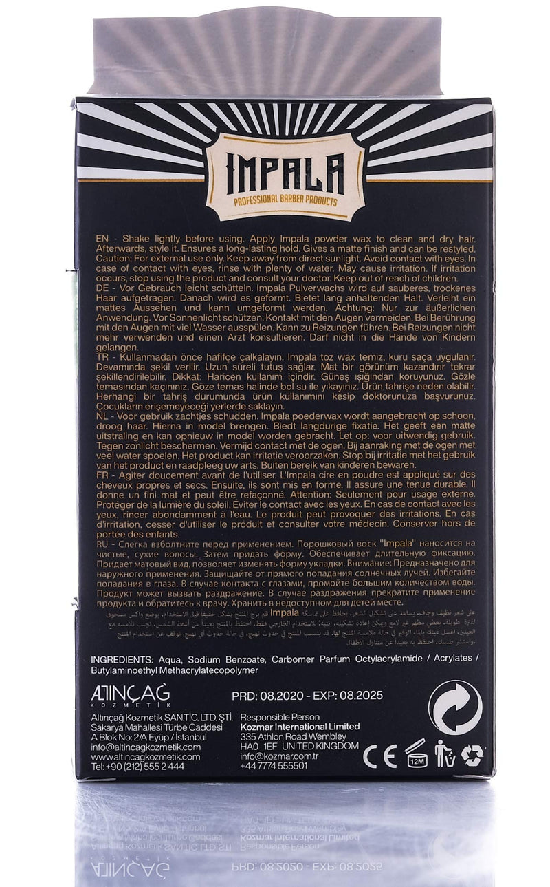 [Australia] - impala Hair Styling Texturising Powder - Instant Volume, Thickening and Style for All Hair Types, with Strong Matte Finish - Light Hold 20gr 