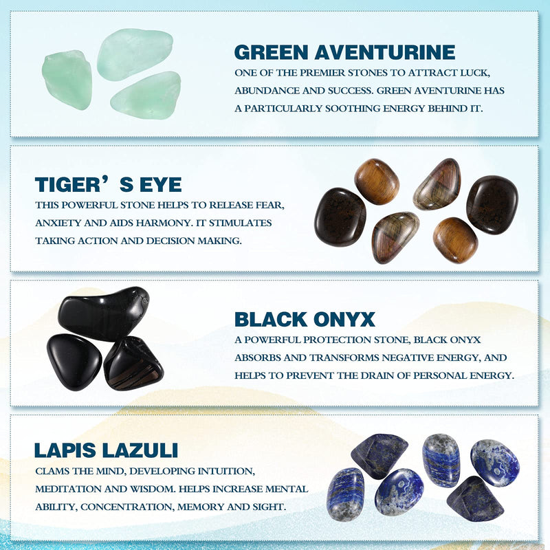 [Australia] - Yaomiao 9 Pieces Healing Crystals Set Tumbled Natural Stones Healing Crystal Stones Mini Tumbled Stones with A Black Carry Bag for Balancing Mediation Grounding Favors 
