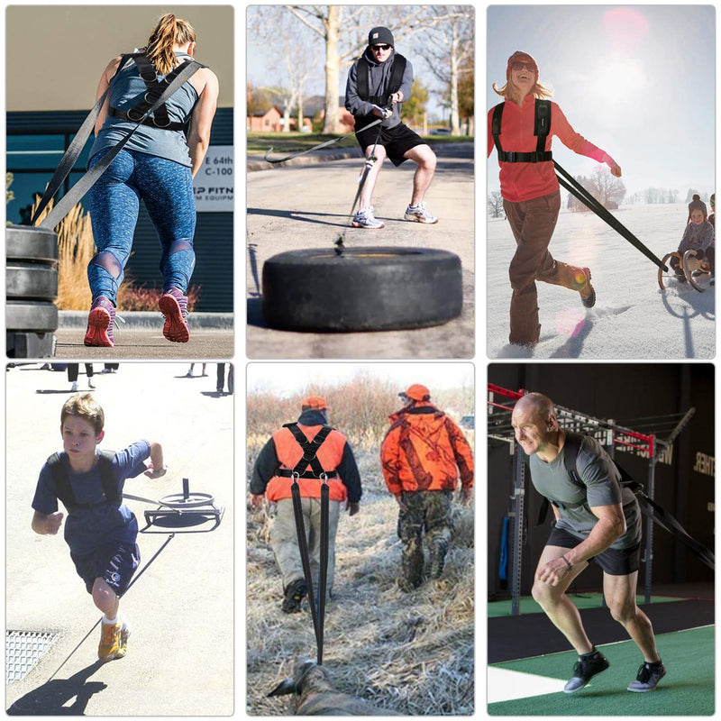 [Australia] - CLISPEED Fitness Sled Harness Workout Harness Exercise Speed Trainer with Pull Strap for Resistance Training 