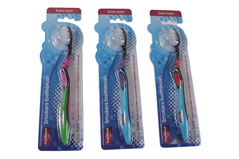 [Australia] - Top Med ETS Smokers Toothbrush Extra Hard (Color May Vary) 1 Pack 1 Count (Pack of 1) 