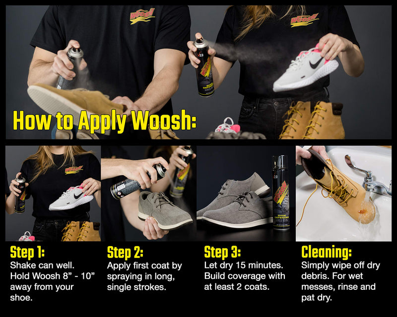 [Australia] - Woosh Shoe Defender 8.5oz - Water Repellent Spray For Shoes Suede Shoe Protector Single 