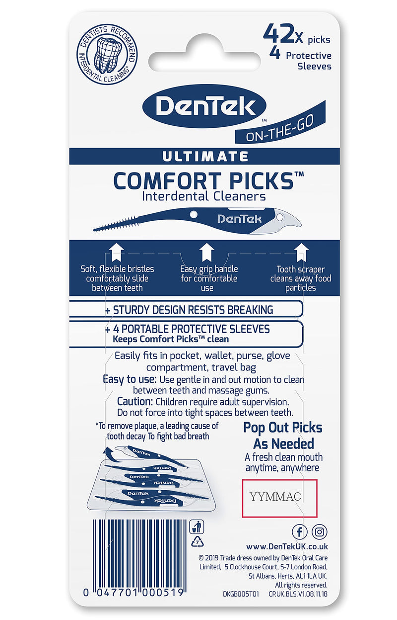 [Australia] - DenTek On-The-Go Ultimate Comfort Picks, Dual Action Interdental cleaners for cleaning between teeth 126 Picks 