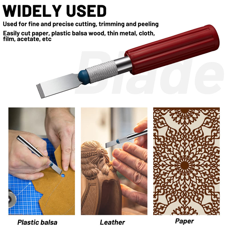 [Australia] - Size 18 Chiseling Blades SK5 Knife Blades No Handles Knife Square Blade Carbon Steel Chisel Tip Knife Blade with Plastic Storage Boxes for Wood Craft Carving Chiseling Shaving Cutting (60 Pack) 60 