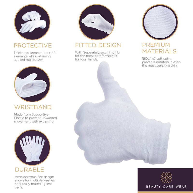 [Australia] - Black Cotton Gloves for Dry Hands and Eczema - Overnight Hand Moisturizing & Sleeping Lotion Spa Skin Repair for Women - 20 Medium Glove Liners by Beauty Care Wear Medium (Pack of 1) Black 