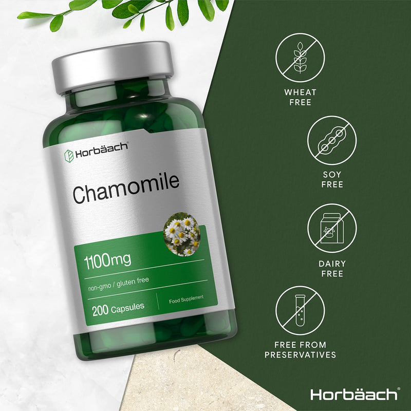 [Australia] - Chamomile Flower Extract 1100mg | 200 Tablets | for Anxiety & Stress | by Horbaach 