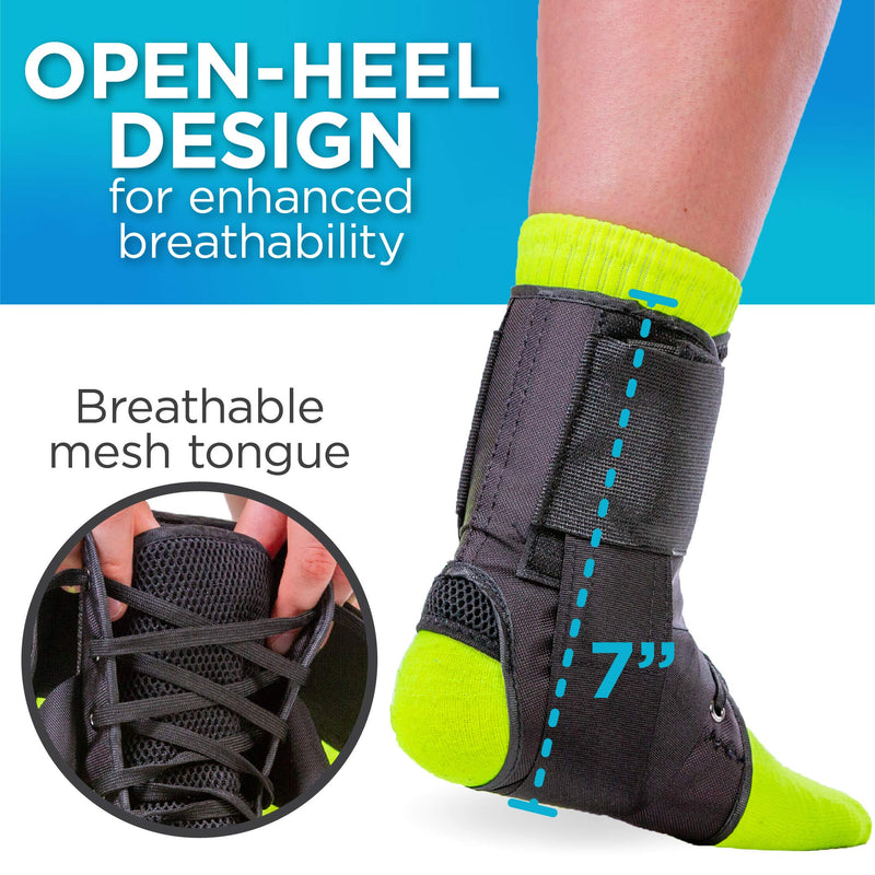 [Australia] - BraceAbility Sports Ankle Brace - Best Lace Up Figure 8 Sprained, Rolled or Twisted Active Support Wrap Stabilizer Splint for Basketball, Volleyball, Soccer, Working Out, Running Pain Treatment (S) Small 