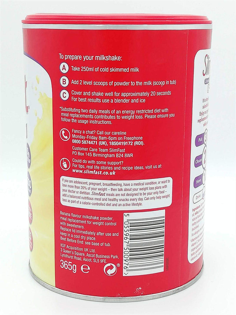 [Australia] - SlimFast High Protein Meal Replacement Shake Summer Banana 365g – Take Advantage of The Slim Fast Magic to Lose Weight, Feel Energised and in Control of Your Life 