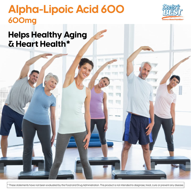 [Australia] - Doctor's Best Alpha-Lipoic Acid, Non-GMO, Gluten Free, Vegan, Soy Free, Helps Maintain Blood Sugar Levels, 600 mg 180 Veggie Caps 