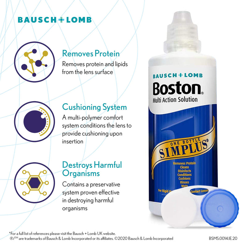 [Australia] - Boston Simplus Multi-Action Solution Flight Pack - 2x 60ml Contact Lens Solution for Rigid Gas Permeable Contact Lenses - Clean, Disinfect & Condition - 2x Lens Cases for Travel Convenience Single Flight Pack 2x60ml 