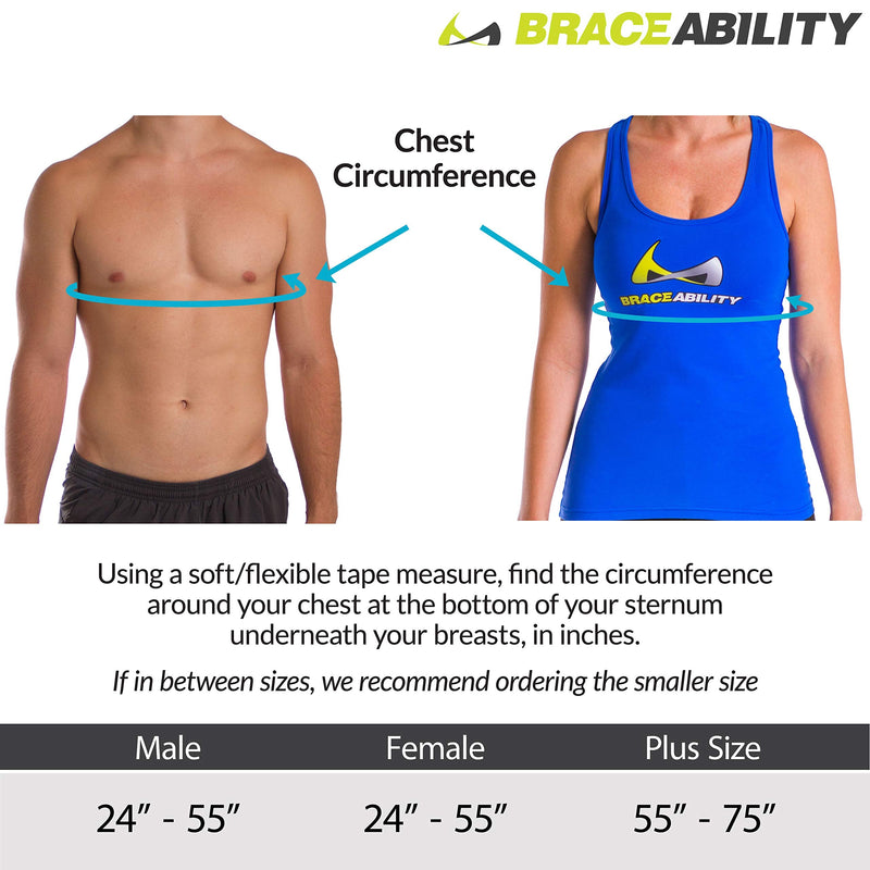 [Australia] - BraceAbility Broken Rib Brace | Elastic Chest Wrap Belt for Cracked, Fractured or Dislocated Ribs Protection, Compression and Support (Unisex Plus Size - Fits 55"-75" Chest) 