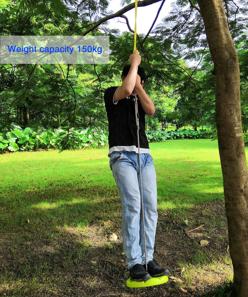 [Australia] - IFOYO Tree Swing Disc, Rope Swing Round Kids Swing Seat Strong Disc Swing for Outdoor Backyard Playground Holds 220lbs/100kg for 3-10 Years Kids Children, Yellow 