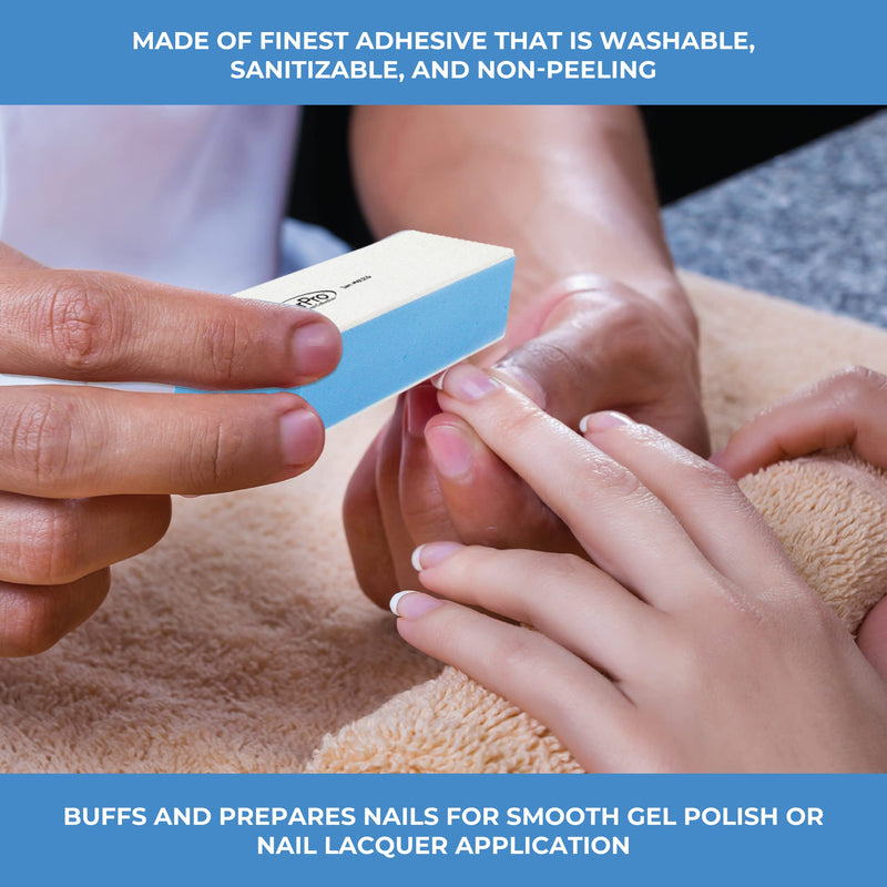[Australia] - ForPro Miracle Buff & Shine - Grey 400/White 4000 Grit- Twelve (12) Double Sided Manicure & Pedicure Buffers - 1” H x 1.375” W x 3.75” L 