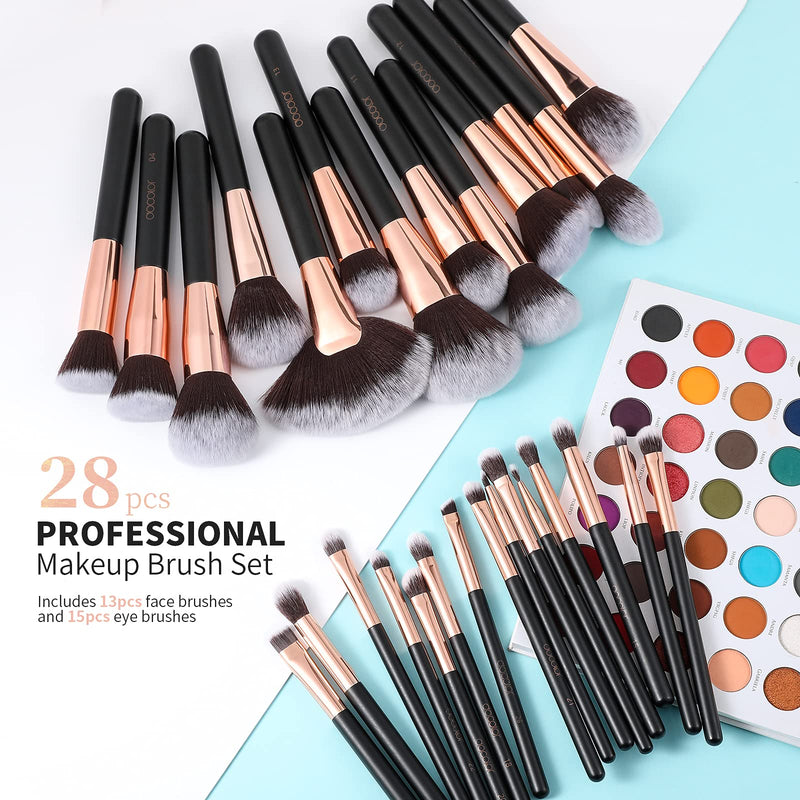 [Australia] - Docolor Makeup Brushes 28 Piece Professional Makeup Brush Set Premium Cosmetics Brushes Synthetic Kabuki Foundation Brush Blending Face Liquid Powder Cream Blush Concealers Eye Shadows Make Up Brushes 28 Piece Premium 