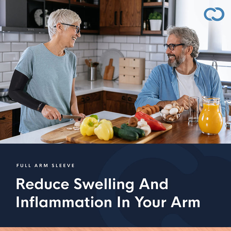 [Australia] - Copper Compression Arm Brace - Copper Infused Sleeve for Arms, Forearm, Bicep. Tennis Elbow, Basketball, Golf, Arthritis, Tendonitis, Bursitis, Osteoporosis, Rehab, Post Surgery, Physical Therapy. (M) Medium (Pack of 1) 