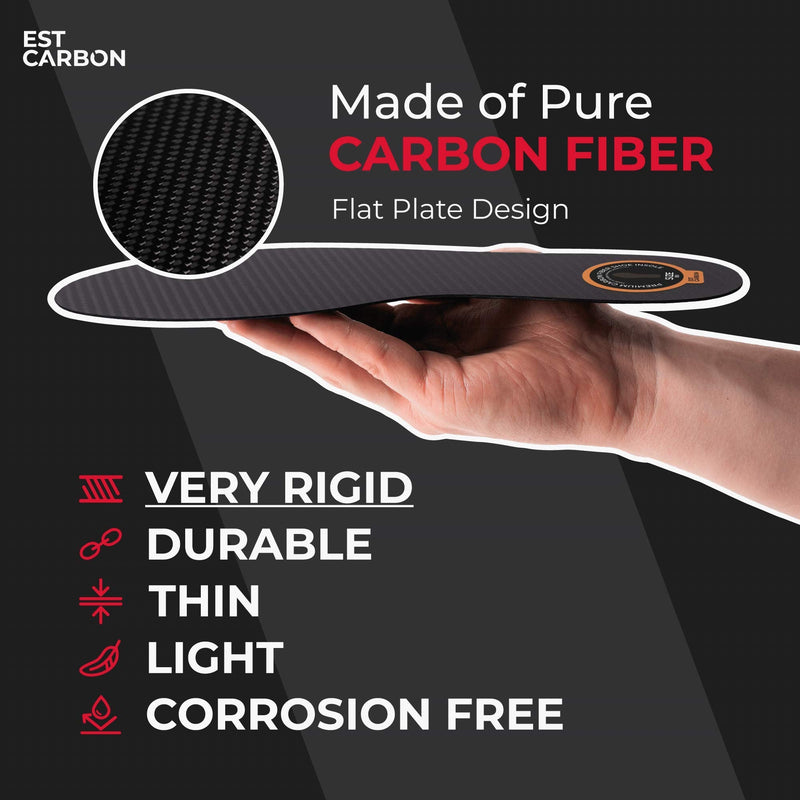 [Australia] - Recovery Carbon Fiber Insole, 1Piece, Shoe Insert, Very Rigid Ortho Foot Support Best for Arthritis, Sesamoiditis, Toe Fracture - Trauma - Alternative to Post Op Shoe - 278mm, EU44, 10.94 Inch 10.94 Inch, should fit Men's Size 12 