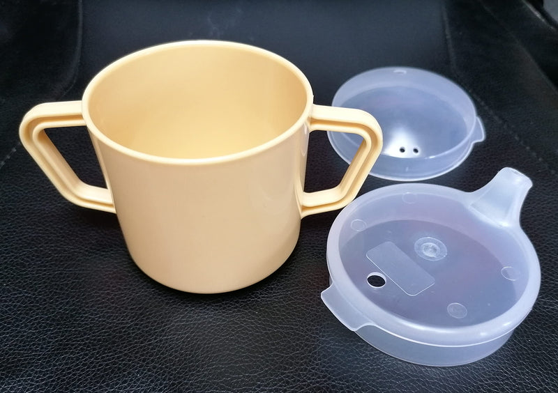 [Australia] - Drinking Cup/Beaker/Mug/Sippy Cup for Disabled Adults. Easy Grip Handles with Anti Splash Spout and Travel Lid 