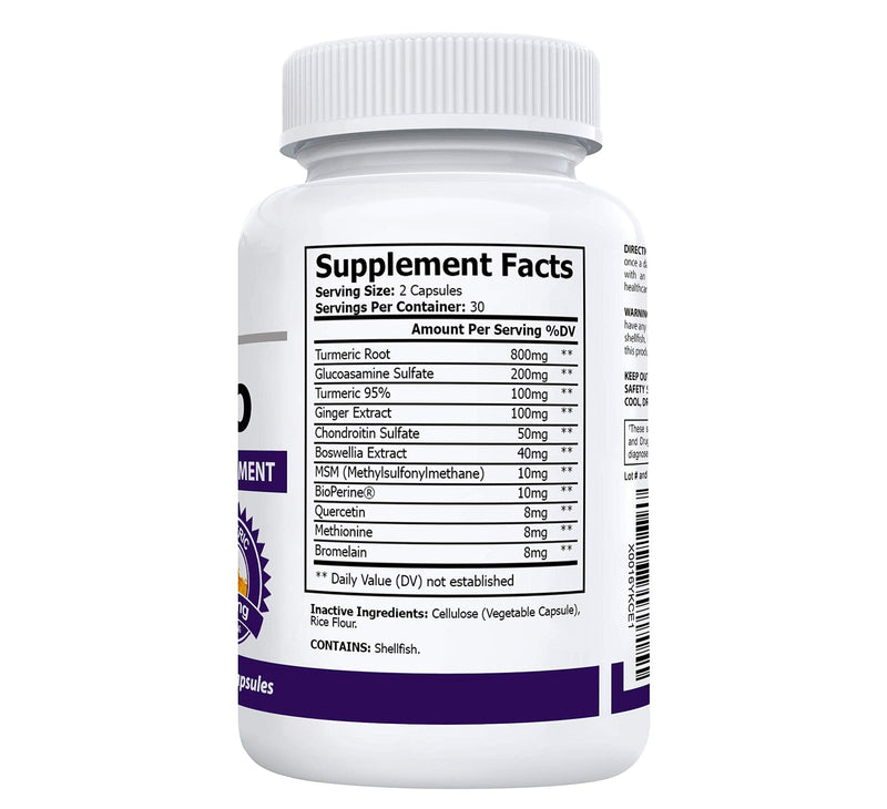 [Australia] - FlexiPro #1 Natural Pain Supplement | 11-in-1 Stiffness, Mobility & Flexibility Support | Turmeric, MSM, Ginger, Chondroitin, Boswellia & Bromelain | 60 Vegetable Caps 