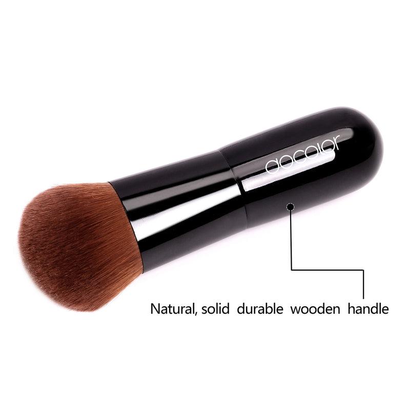 [Australia] - Docolor Kabuki Foundation Face Powder Brush Portable Makeup Cosmetic Tool（Black） Black 