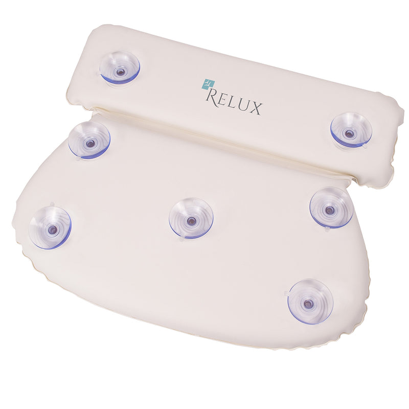 [Australia] - RELUX Premium Waterproof Bath Pillow Cushion with Non-Slip Suction Cups Ergonomic Home Spa Headrest 