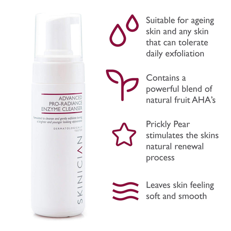 [Australia] - SKINICIAN Facial Cleanser - Advanced Pro-Radiance Enzyme Cleanser - Foaming Facial Exfoliator with Anti Ageing Properties - Salon Professional Skincare Containing Natural AHA‚Äôs (150ml) 150ml 