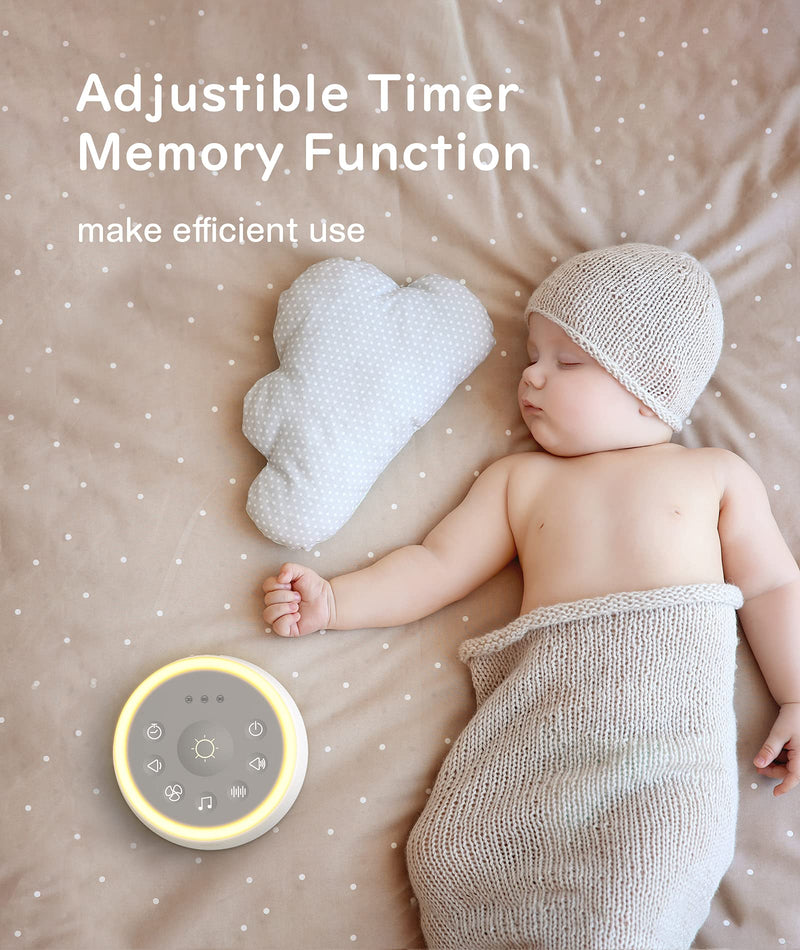 [Australia] - Dreamegg White Noise Machine, D1 Sleep Sound Machine with Night Light for Baby Kid Adult, 24 Natural Sounds Therapy, Continuous or Timer, Sound Machine for Sleeping Nursery Office Travel Gift Classic White 