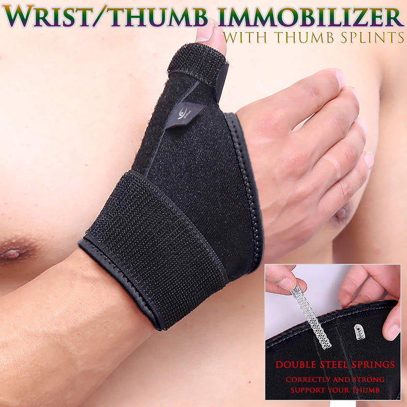 [Australia] - HiRui Wrist Brace Thumb Brace, Wrist Support Thumb Spica Splint for Men Women Kids, Wrist/Hands/Thumb Stabilizer for Sprains, Arthritis, Tendonitis, Carpal Tunnel, Pain Relief, Recovery - Adjustable (Right Hand - One Size) Right Hand - One Size 