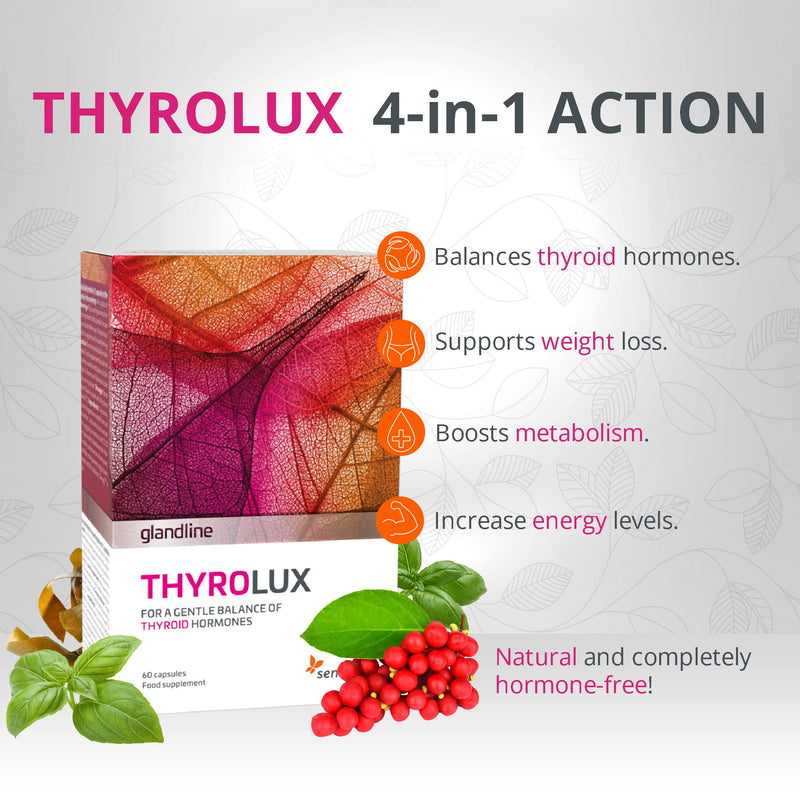 [Australia] - Sensilab Thyrolux - Thyroid - Iodine Tablets - L-Tyrosine, Iodine, Selenium, Magnesium, Schisandra, Zinc - Nutrients and Minerals - 120 Capsules - Sensilab 