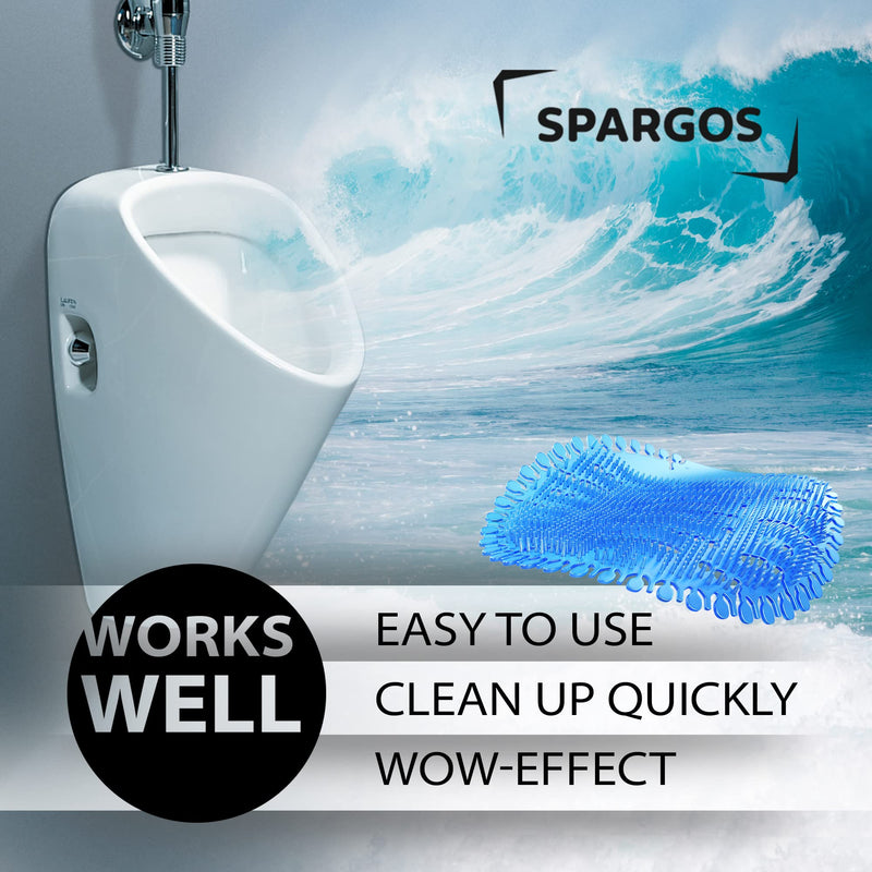 [Australia] - Urinal Screen Deodorizer Mats (12 Pack) Anti-Splash Toilet Smell Refresher protection for Bathroom Office Stadiums Schools with Free Gloves - 12pcs Blue Ocean Breeze 