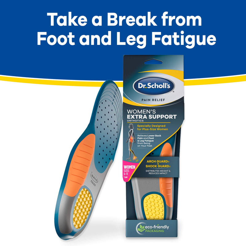 [Australia] - Dr. Scholl's Insoles for Women Extra Support Pain Relief Orthotics Shoe Inserts, Designed for Plus-Size, 1 Count Women’s Extra Support (6 -11) 