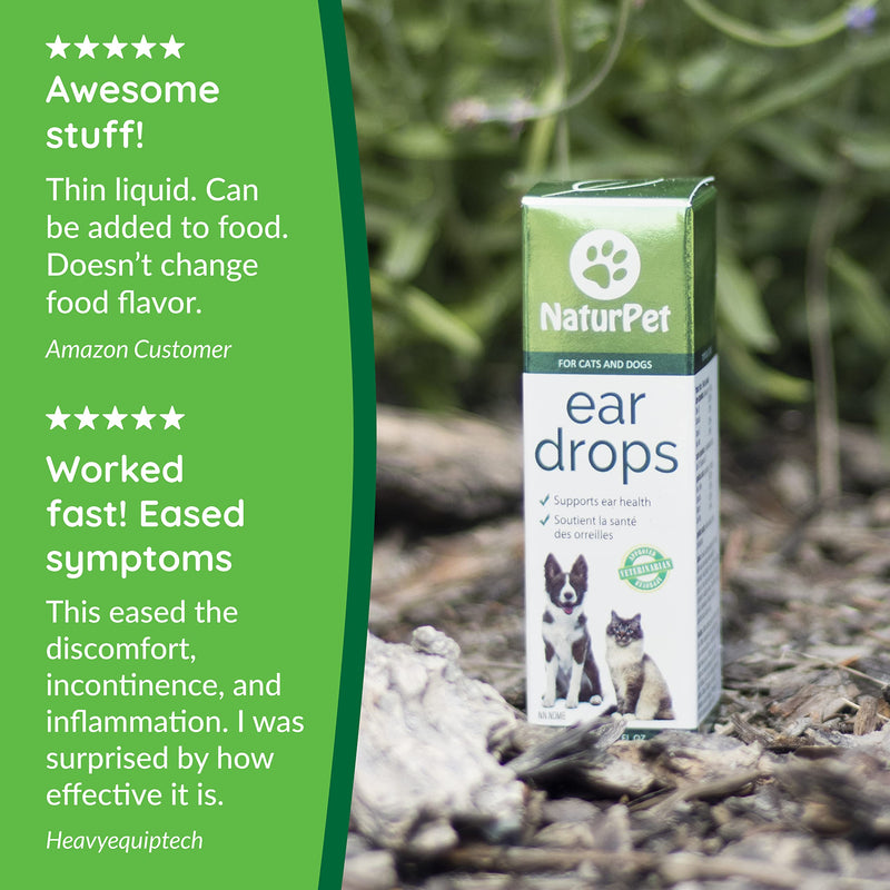 [Australia] - NaturPet Ear Drops for Dogs & Cats | Use for Cleaning, Prior to Swimming, Stinky, Smelly Ears, Itchy Ears | All Natural Herbal Drops 10mL 
