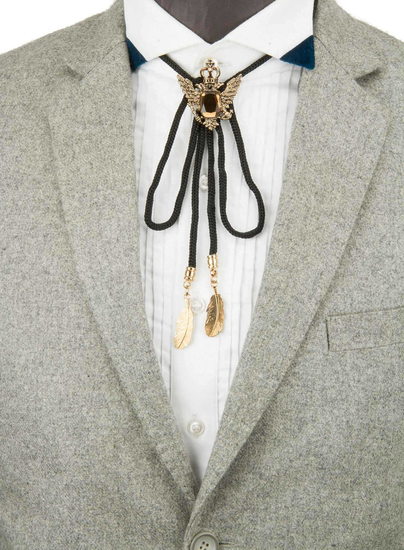 [Australia] - Knighthood Winged Stone with Crown Collar Accessories/Bolo Ties/Bow Ties Bronze 