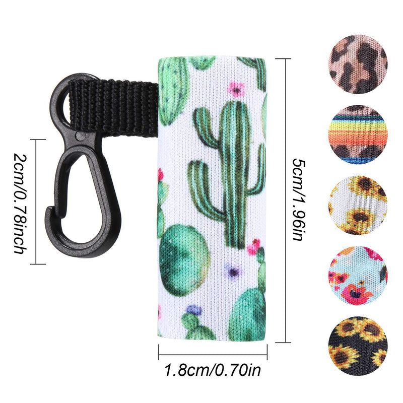 [Australia] - 6 Pieces Compact Clip-On Chapstick Holder Keychain in 6 Colors Neoprene Chapstick Sleeve Lip Balm Holster for Women Travel Accessories 