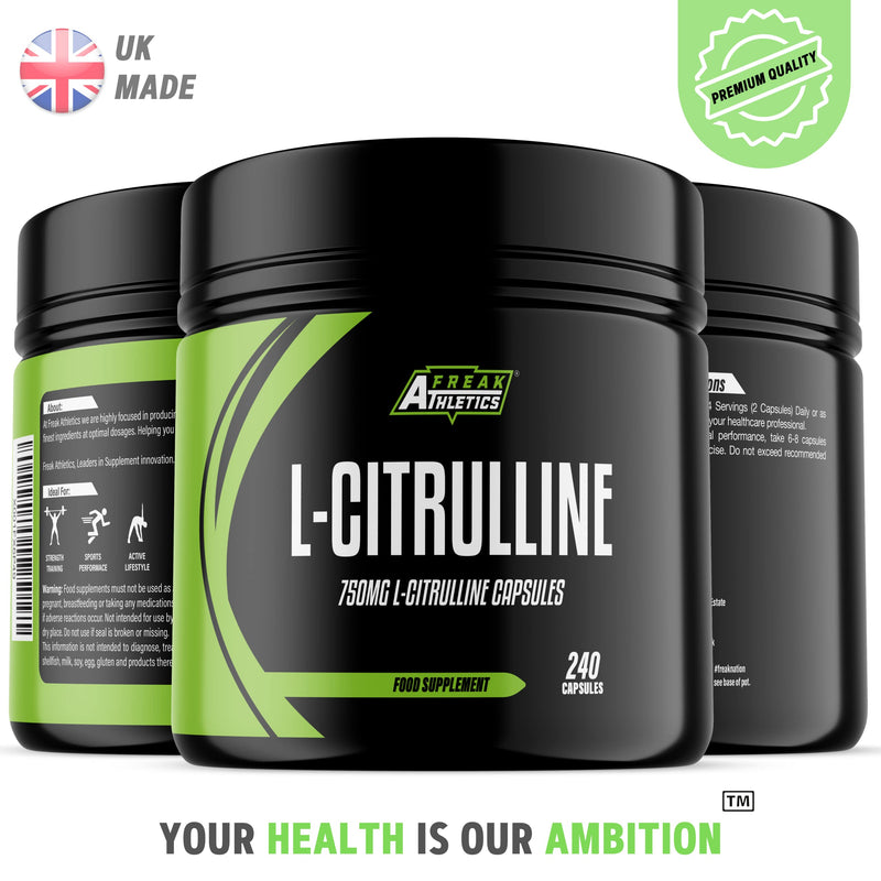 [Australia] - L-Citrulline 240 Capsules - 750mg Capsules / 1500mg Per Serving - High Strength Amino Acid for Muscle Performance & Recovery 