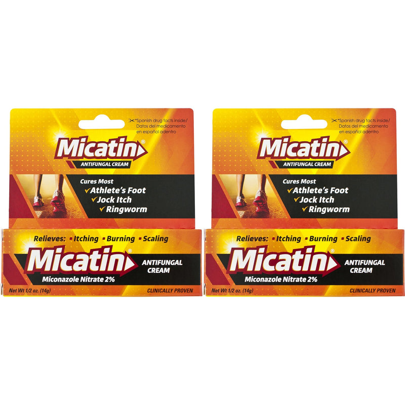 [Australia] - Micatin Antifungal Cream with Miconazole Nitrate 2%, Clinically Proven to Treat Athlete's Foot, Jock Itch, Ringworm and Foot Fungus, 0.5 oz, 2pk 