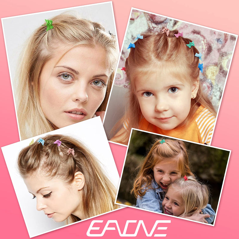 [Australia] - EAONE 50 Pieces Butterfly Hair Clips Mini Hair Claw Clip Jaw Clips for Girls Women with Box Package, 14 Assorted Colors 