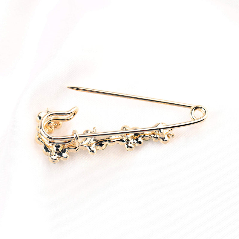 [Australia] - FEELMEM Butterfly Safety Pin Crystal Rhinstone Safety Pin Jewelry Wedding Bridal Dress Decorative for Women Girl rg + w 