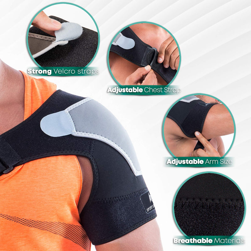 [Australia] - Shoulder Brace for Women or Men, Shoulder Support for Torn Rotator Cuff, Compression Sleeve for Pain Relief, Stability Brace and Shoulder Immobilizer for Dislocation, Subluxation (Small-Medium) 