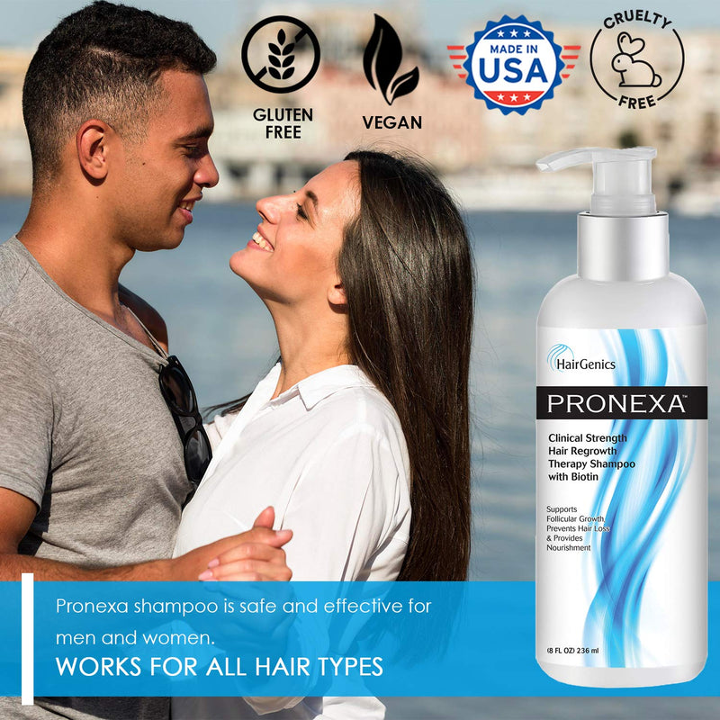 [Australia] - Hairgenics Pronexa Clinical Strength Hair Growth & Regrowth Therapy Hair Loss Shampoo With Biotin, Collagen, and DHT Blockers for Thinning Hair, 8 fl. oz. 