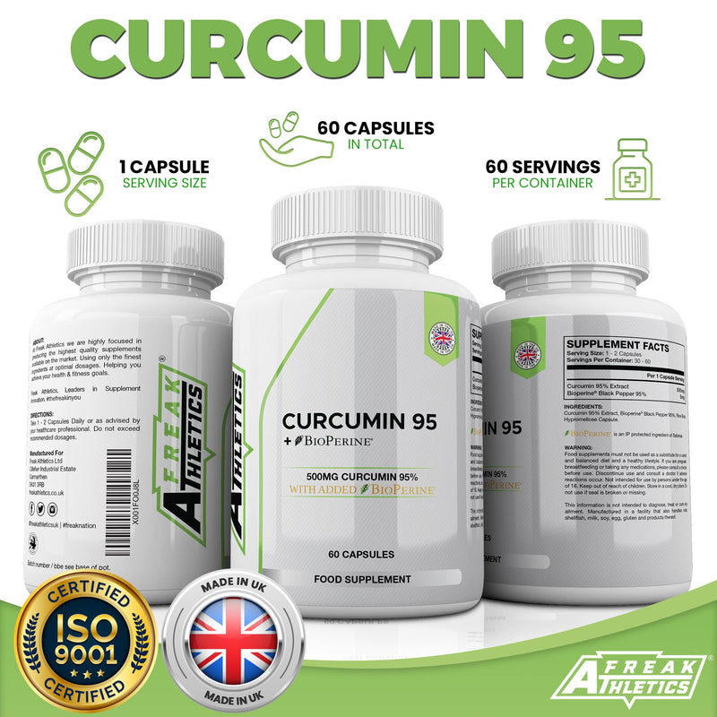 [Australia] - Curcumin 95 + Bioperine® 60 Turmeric Curcumin Capsules High Strength with Black Pepper - Curcumin 95% & Black Pepper - Turmeric Curcumin UK Made 